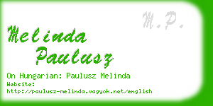 melinda paulusz business card